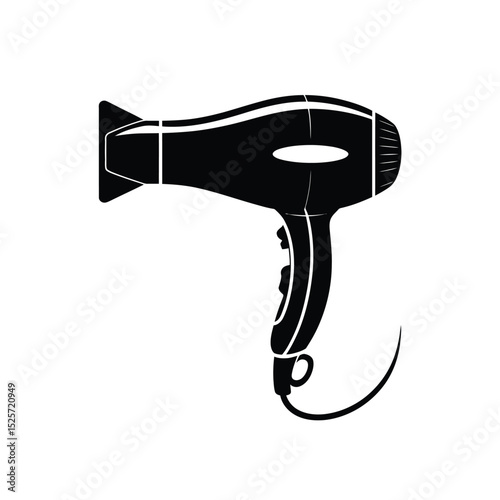Black Silhouette of a Hair Dryer