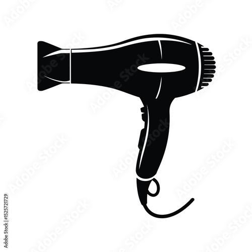 Black Silhouette of a Hair Dryer
