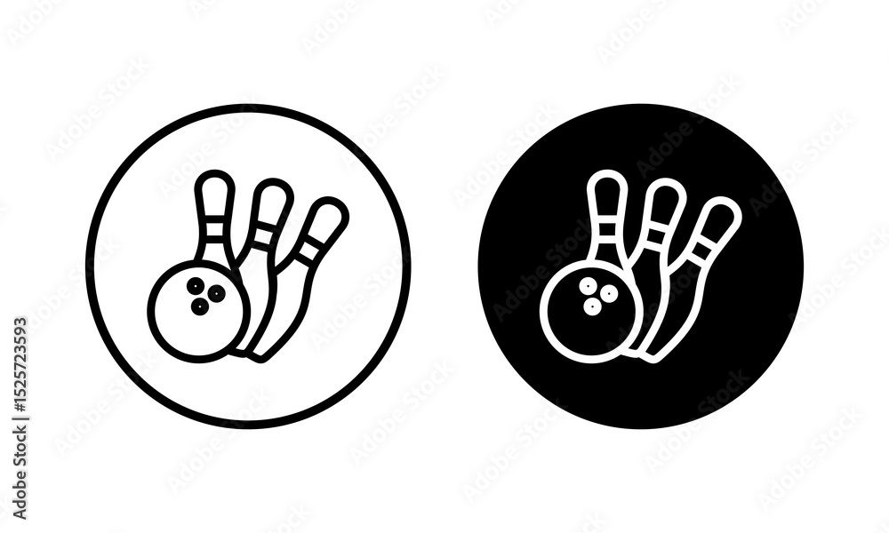 Obraz premium Bowling icon vector illustration. bowling ball and pin sign and symbol.
