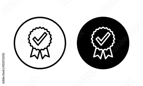 Approved icon vector illustration. Certified Medal Icon. check mark