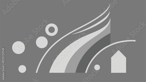 Abstract geometric composition in shades of gray offering creative graphic design opportunities
