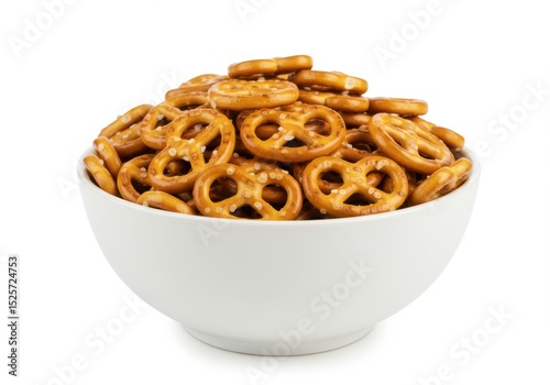 Bowl full of salted pretzels snack