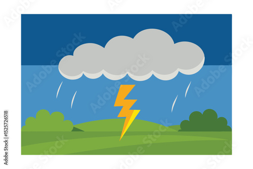 thunderstorm over grassy