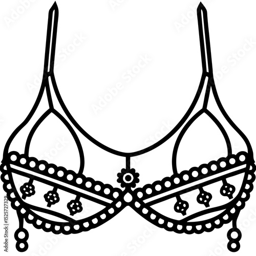 Simple Pakistani Bra Vector on White Background