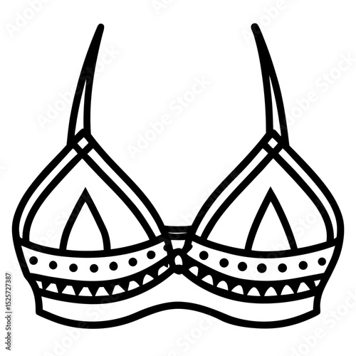 Simple Pakistani Bra Vector on White Background