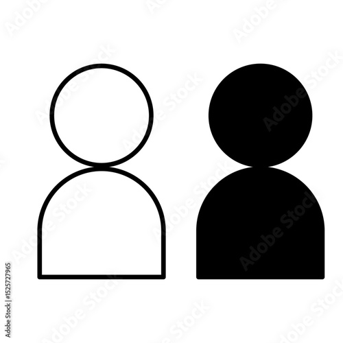 白と黒の人物マークのアイコン