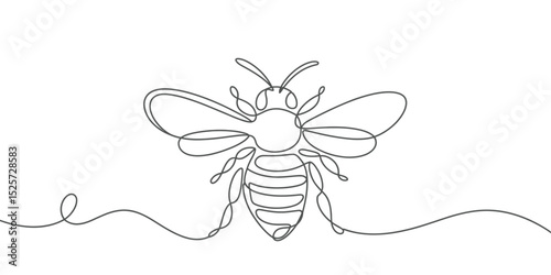 Single Line Bee Illustration