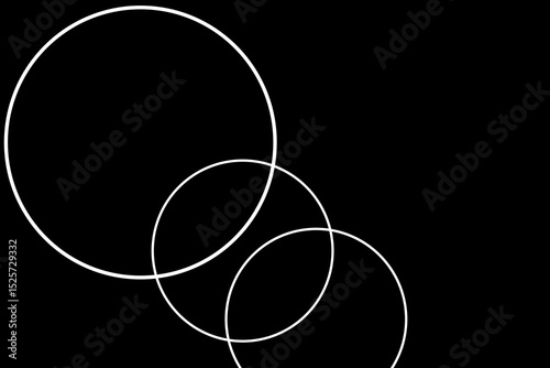 Intersecting, overlapping circles, rings element. simple overlapping circles grunge vector drawing, diagram icons in line style design for website, app, UI, also interlocked rounds style.