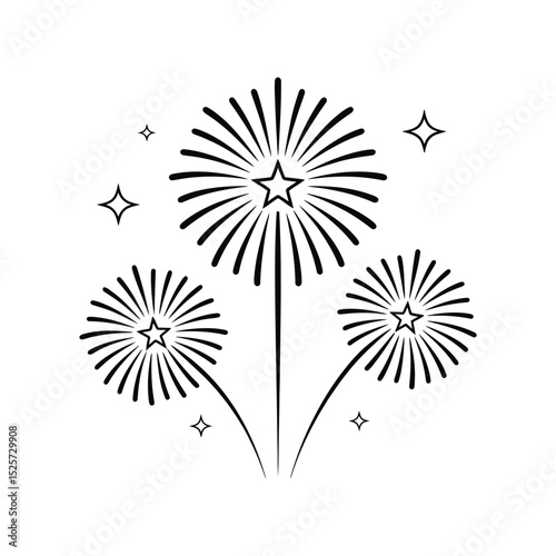 Black and White Fireworks Design