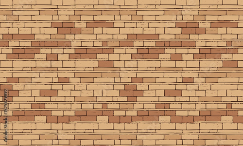 Hand-drawn rustic stone block or cobblestone wall seamless pattern