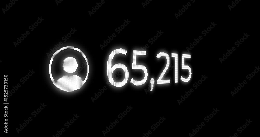 
user count increasing from 0 to 1,000,000 with a people counting user icon on web platforms on a black background