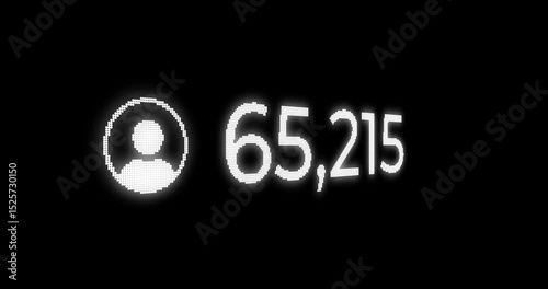
user count increasing from 0 to 1,000,000 with a people counting user icon on web platforms on a black background
