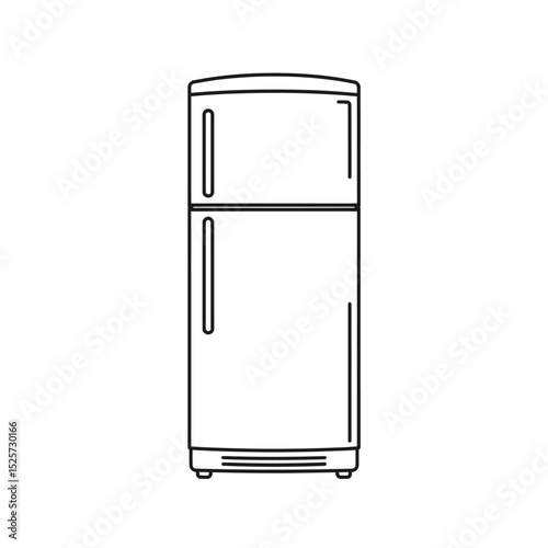 Outline Illustration of a Modern Refrigerator