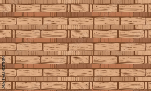 Architectural layered brick wall pattern with decorative bands