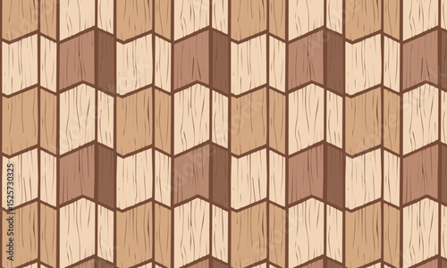 Fototapeta Naklejka Na Ścianę i Meble -  Geometric 3D chevron wood parquet seamless pattern