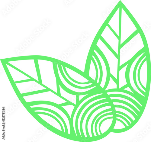 Logo z liściem – ekologiczny symbol w stylu minimalistycznym