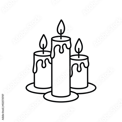 Three Candles in Holders