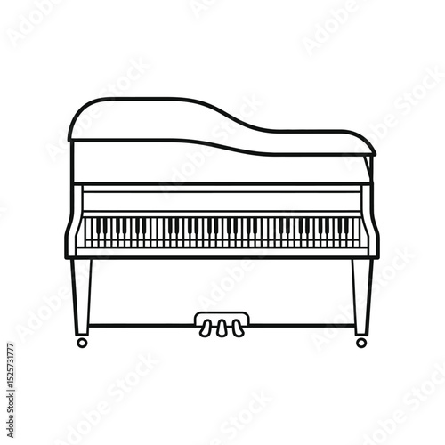 Simple Outline of a Grand Piano