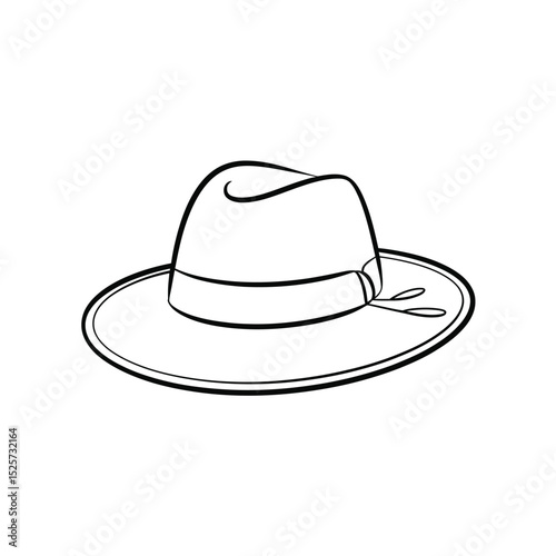 Simple Line Art Fedora Hat