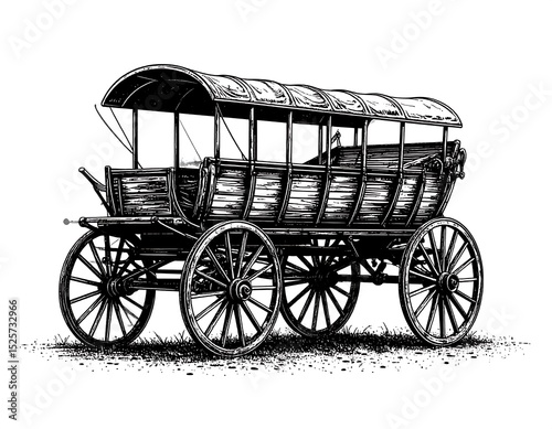 Vintage wagon sketch