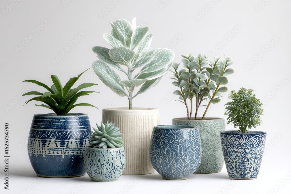 Fototapeta premium Potted plants arrangement indoors decoration greenery