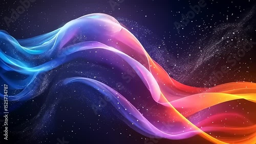 Abstract energy wave background animation with flowing light and sparkling particles
