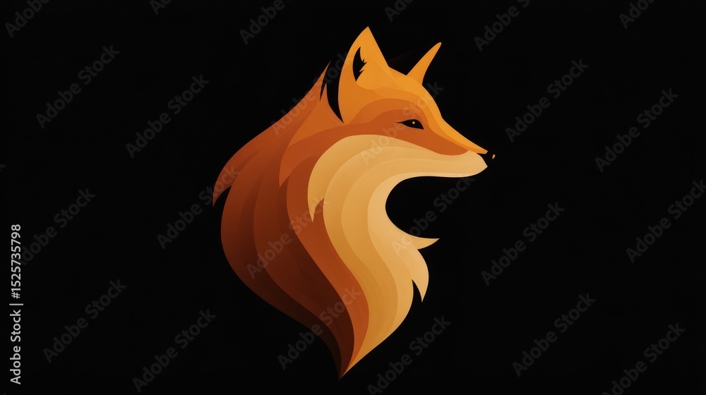 Obraz premium Stylized fox head illustration