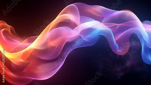 Abstract Flowing Colorful Light Waves Background Animation Visuals for Motion Graphics