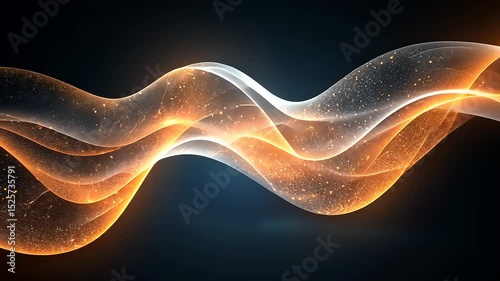 Abstract flowing energy wave background with glowing particles, creative design for branding