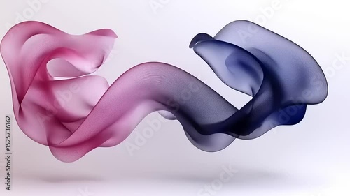 Abstract Flowing Mesh Cloth Animation in Pink and Blue, Motion Graphics Background