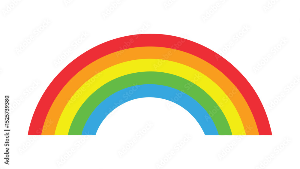 Obraz premium Colorful rainbow illustration featuring vibrant arcs and smooth color transitions on white