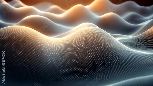 Abstract futuristic landscape video with a minimalist design and dynamic waves effect