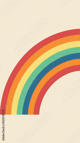 Colorful retro rainbow illustration with vibrant arching bands suitable for design projects