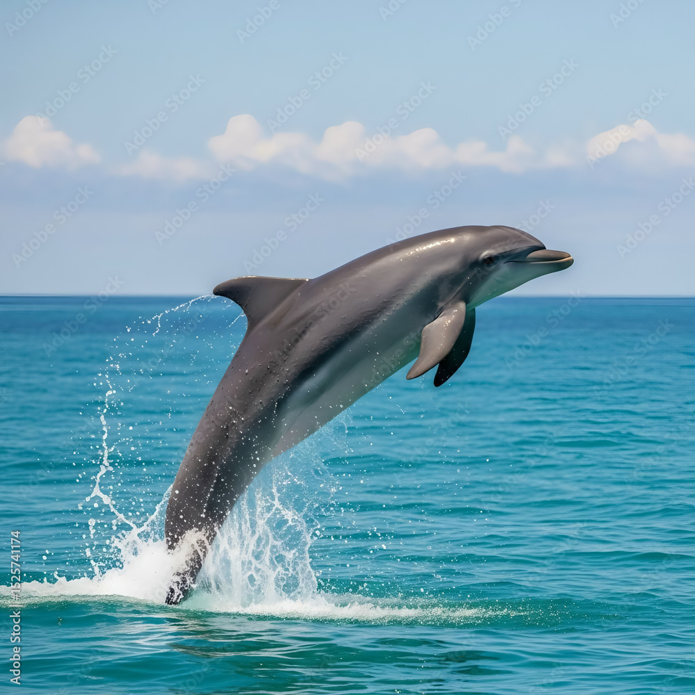 Fototapeta premium Dolphin Leaping Ocean