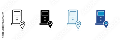 Gas Tracker Icon Set Multiple Style Collection
