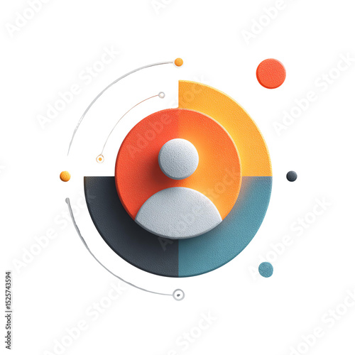 consumer audience targeting png transparent A vibrant abstract design featuring a human figure surrounded by colorful geometric shapes and dynamic lines.