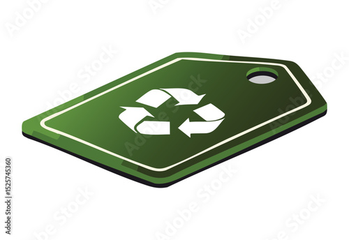 Green Tag Recycle Symbol Illustration