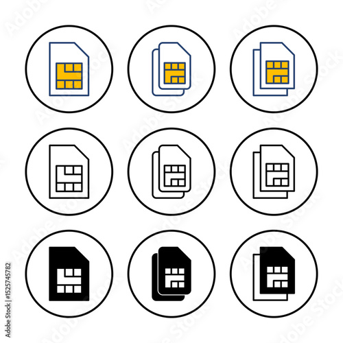 Sim card icon vector. dual sim card icon vector