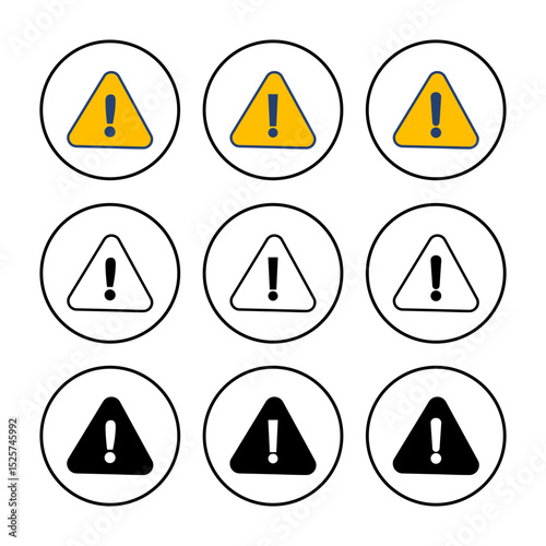Exclamation danger sign. attention sign icon. Hazard warning attention sign