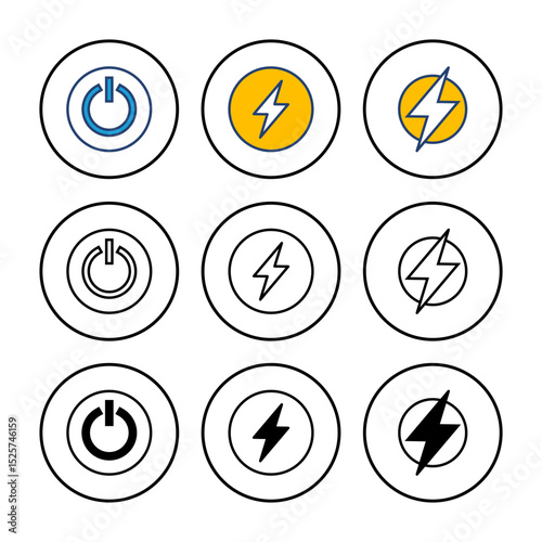 Power icon vector. Power Switch Icon. Electric power