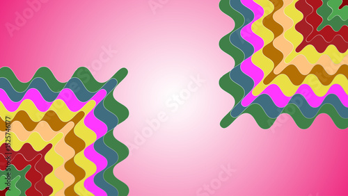 modern Colorful Triangles Pink Background,  Colorful piece of paper with a blue red and pink swirl. A lively geometric summer background with warm summer colors, Abstract gradient of blue triangles