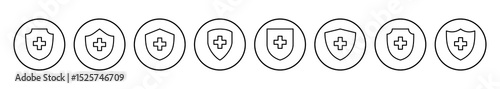 Health insurance icon vector. Insurance health document icon