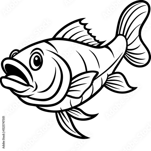Atlantic Wolffish Vector — Simple Illustration on White Background