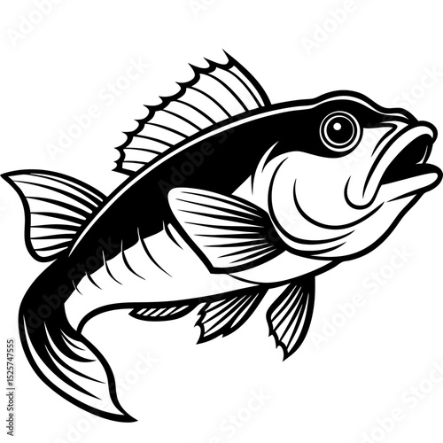 Atlantic Wolffish Vector — Simple Illustration on White Background