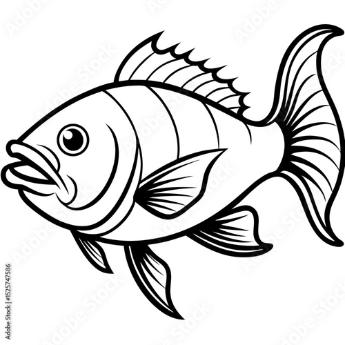 Atlantic Wolffish Vector — Simple Illustration on White Background