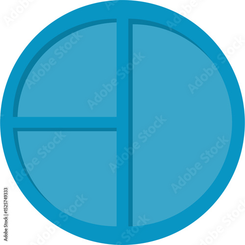 Azure Circle: Segmented Geometric Design