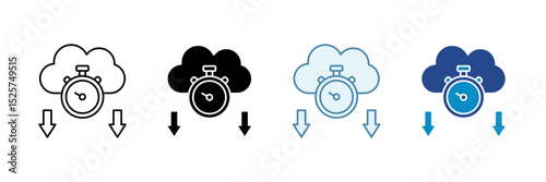 Low Latency Icon Set Multiple Style Collection