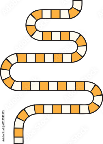Winding Game Path: Checkerboard Squares, Sinuous Route.