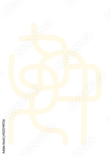 Creamy Linear Maze: Intertwined Lines on White.