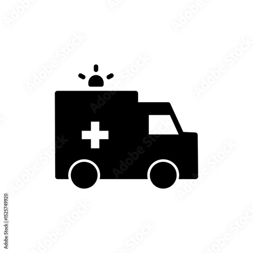 Ambulance icon symbol for apps and websites. ambulance truck sign and symbol. ambulance car